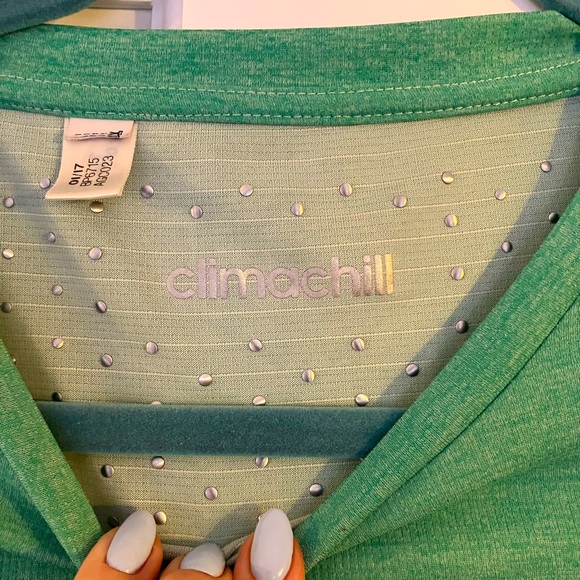 Adidas gym T-shirt size medium 12-14 green - Picture 2 of 2